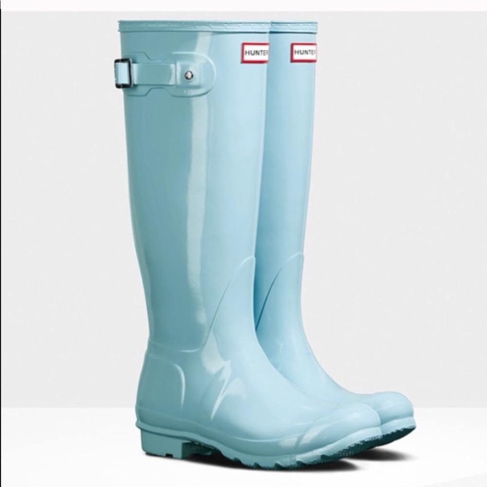 tiffany blue hunter rain boots